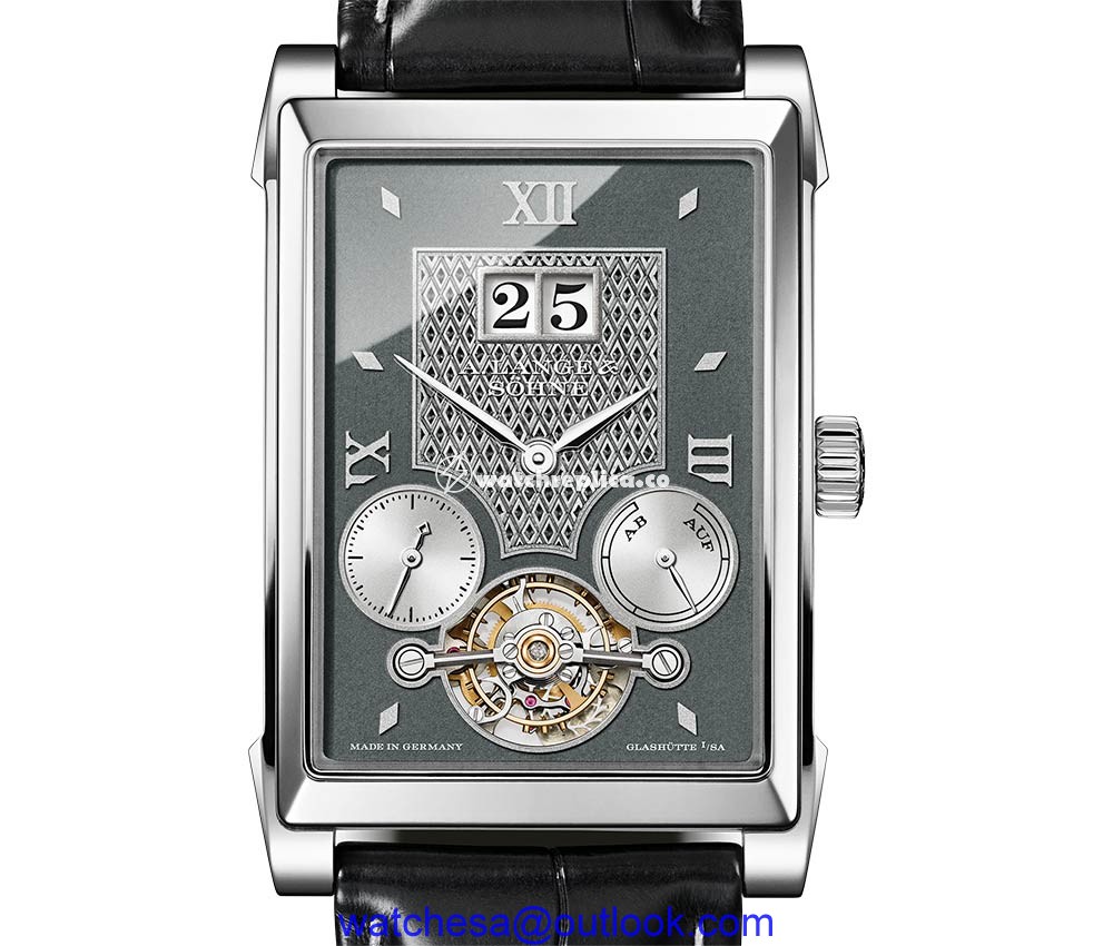 a lange sohne cabaret tourbillon dial closeup