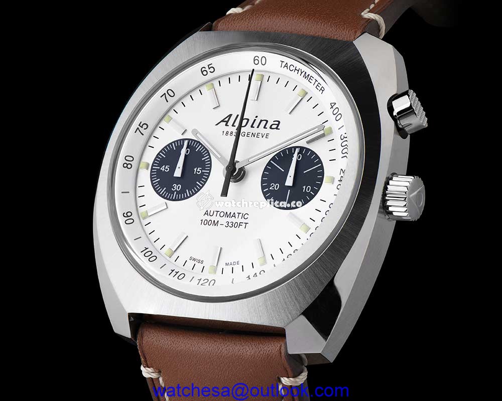alpina startimer pilot heritage chronograph closeup
