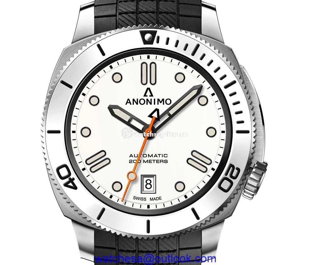 anonimo nautilo classic white dial closeup
