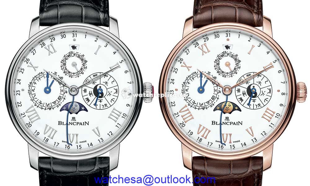 blancpain villeret chinese calendar platinium and gold