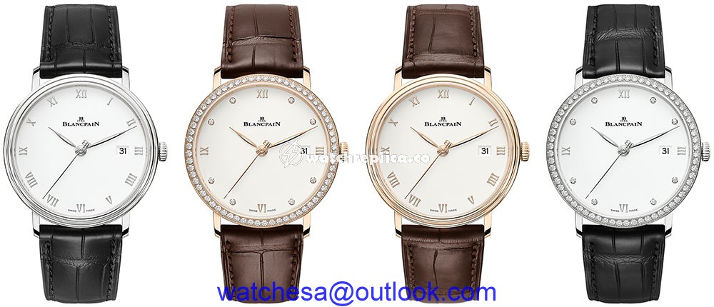blancpain villeret ultrathin quantieme 38 collection leather straps