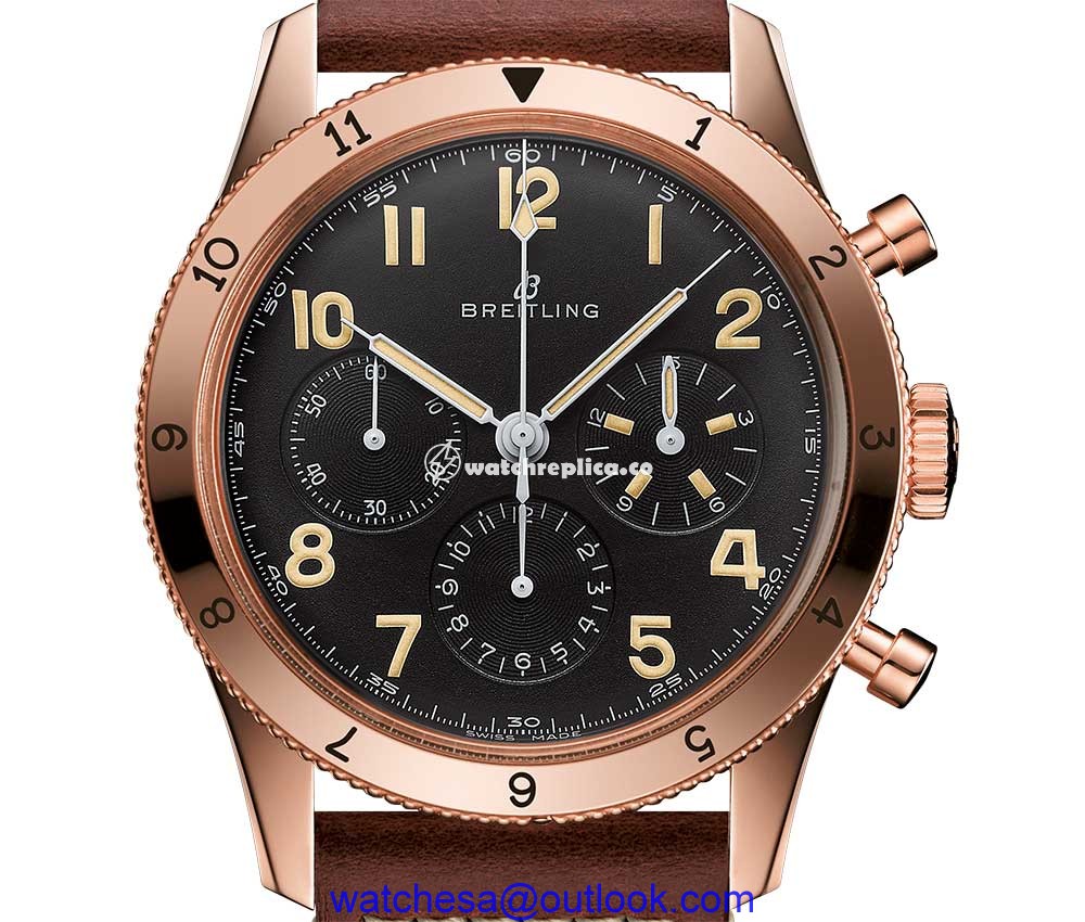 breitling avi ref 765 1953 re edition gold version