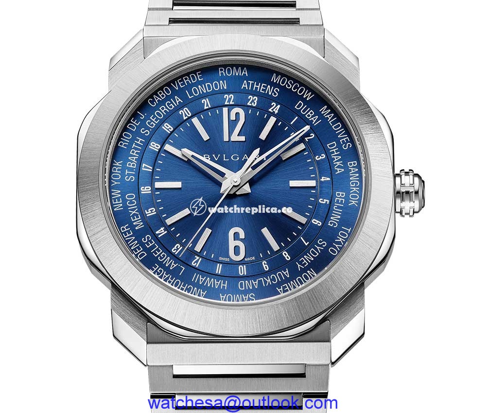 bvlgari octo roma worldtimer closeup