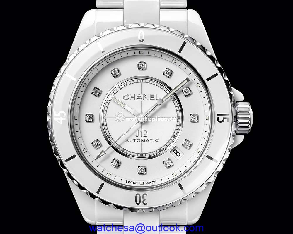 chanel j12 2019 white diamonds closeup