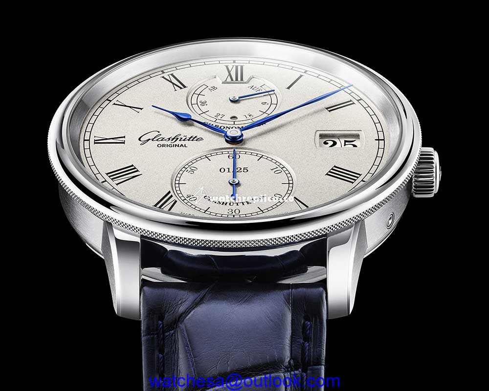 glashutte original senator chronometer dial closeup