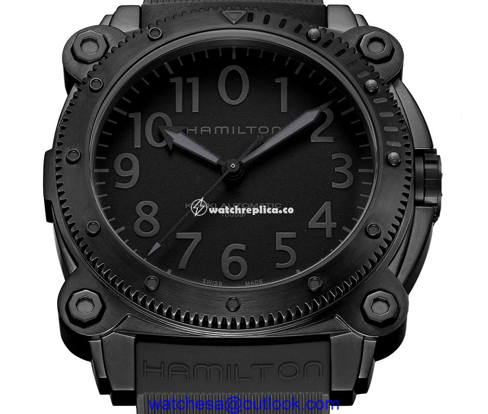 hamilton khaki navy low zero titanium closeup