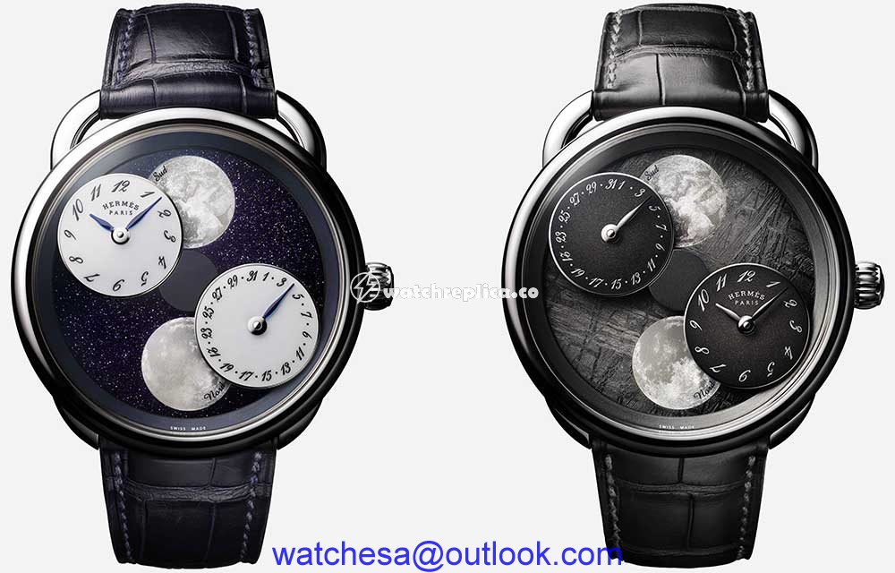 hermes arceau heure de la lune both dials