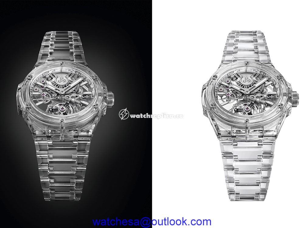 hublot big bang integral tourbillon full sapphire different backgrounds