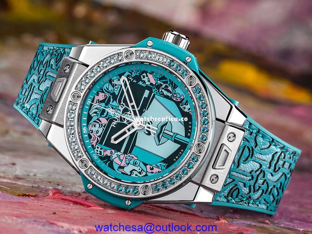 hublot big bang one click marc ferrero closeup blue version
