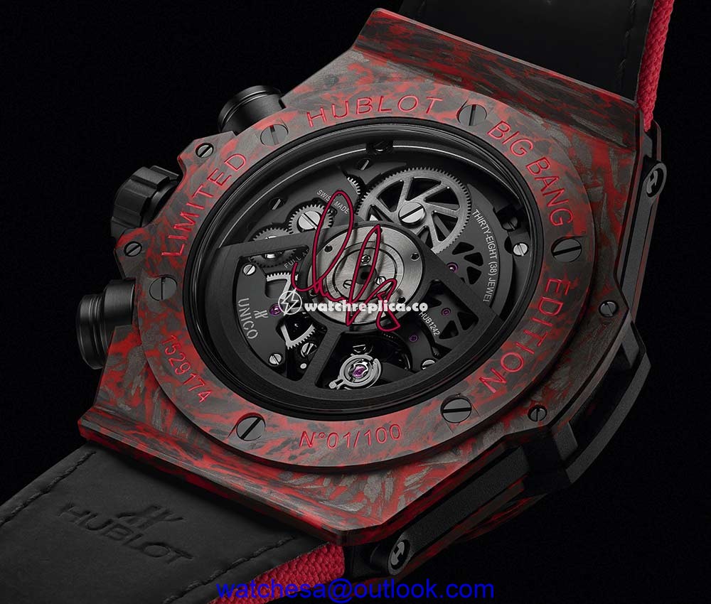 hublot big bang unico red carbon alex ovechkin caseback