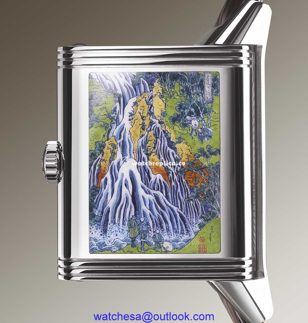 jaeger lecoultre reverso tribute enamel hokusai kirifuri closeup