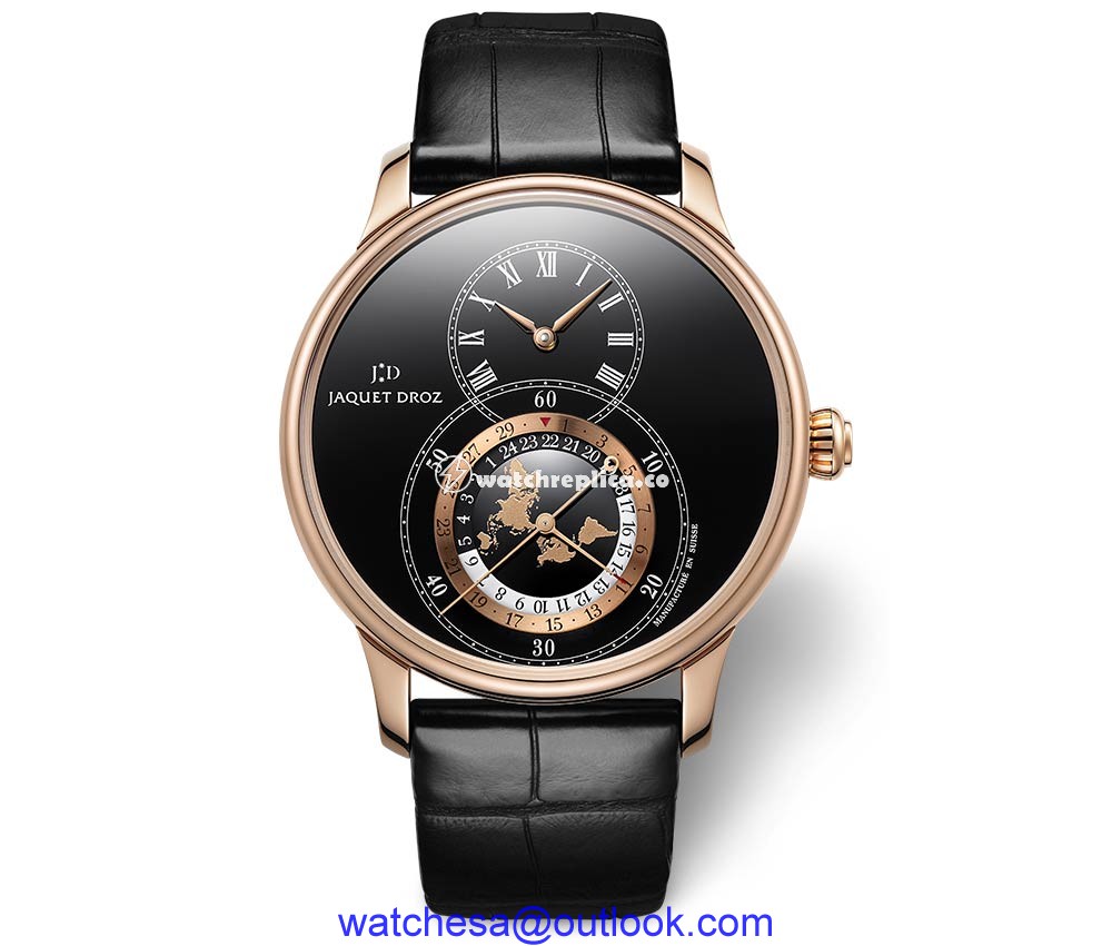 jaquet droz grande seconde dual time closeup