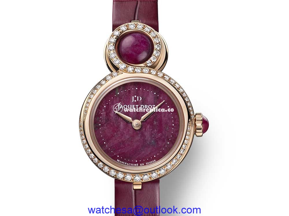 jaquet droz lady petite ruby heart closeup