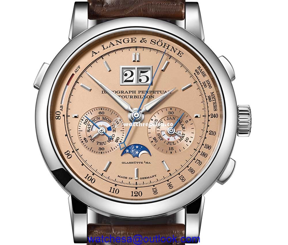 lange soehne datograph perpetual tourbillon closeup dial