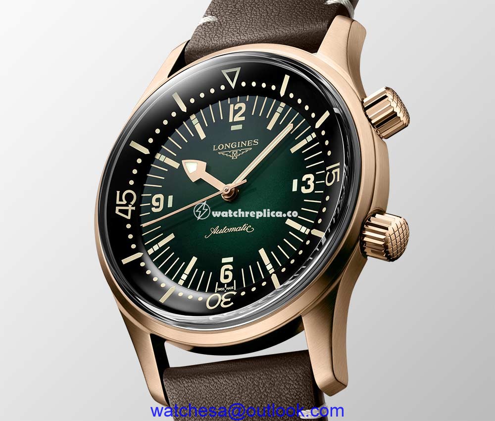 longines legend diver watch closeup
