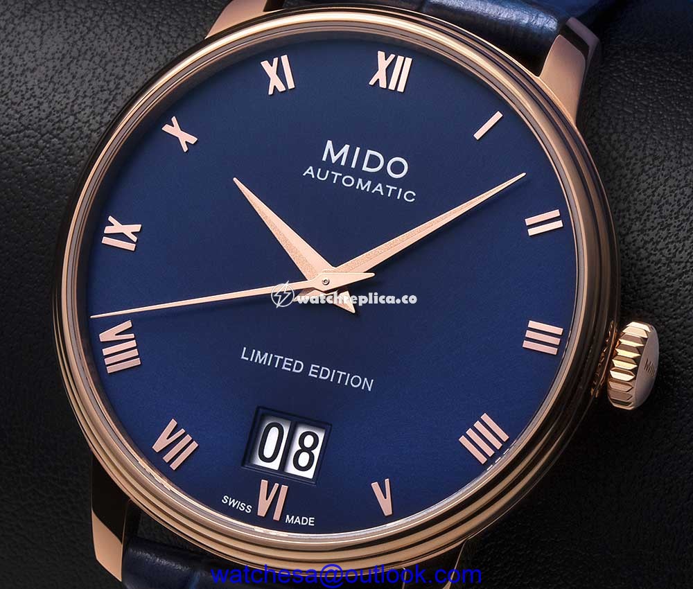 mido baroncelli big date limited edition closeup