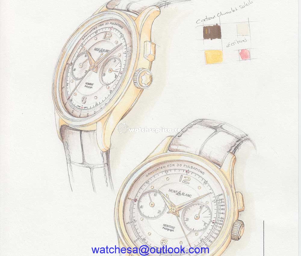 montblanc heritage pulsograph and chronograph sketch