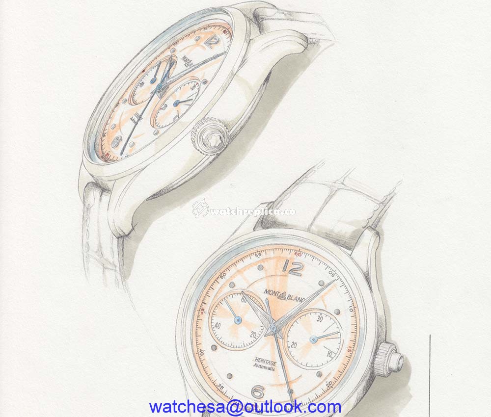 montblanc heritage pulsograph and chronograph sketch 2
