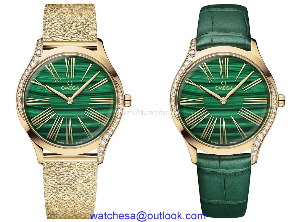 omega de ville tresor malachite 2021 both straps
