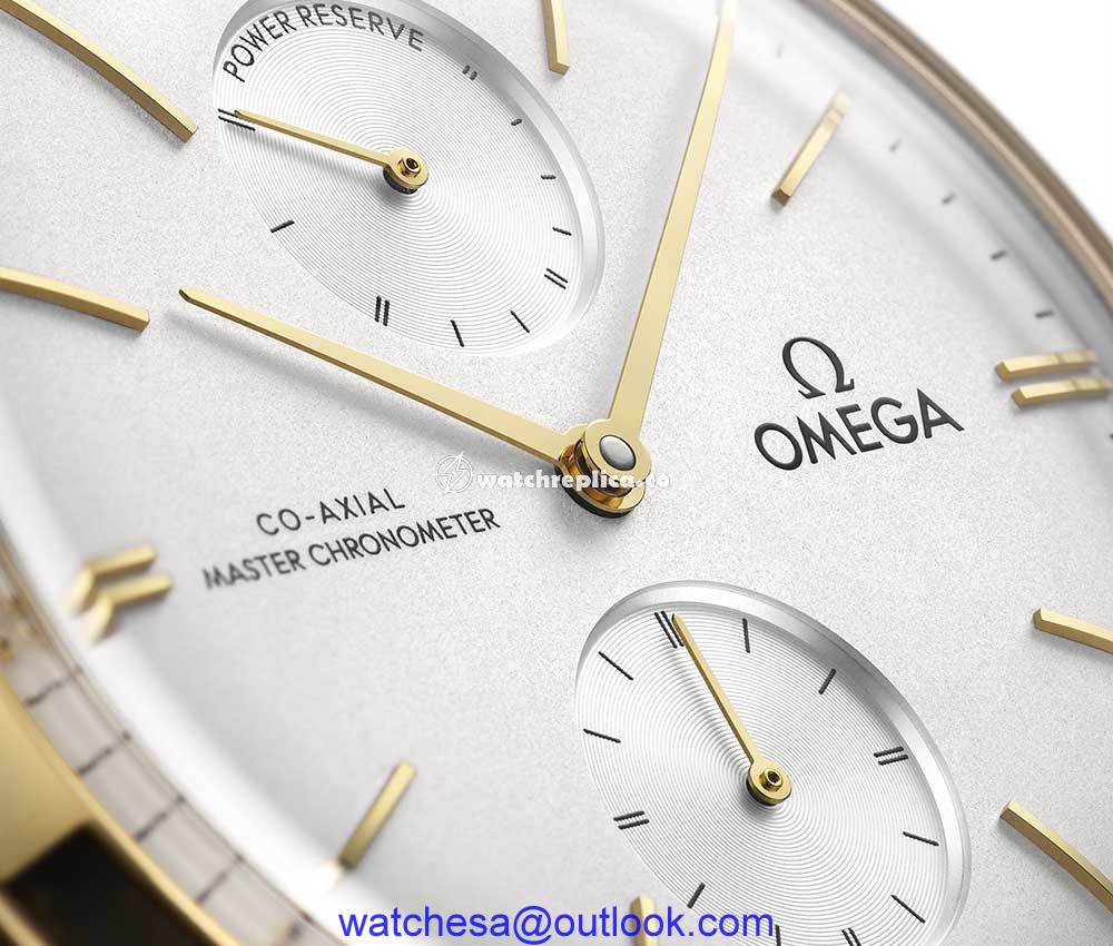 omega deville tresor power reserve profile closeup
