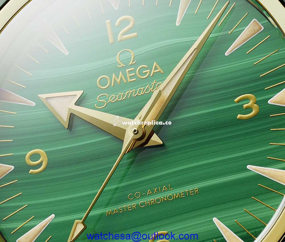 omega seamaster 300 malachite closeup