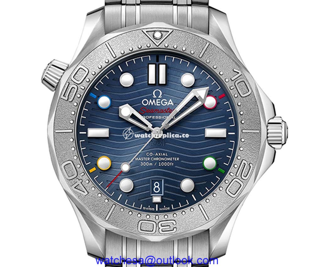omega seamaster diver 300 special beijing 2022 closeup