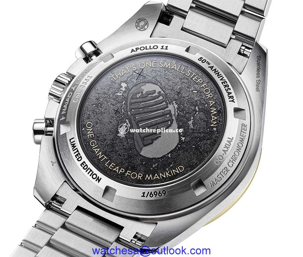 omega speedmaster apollo 11 50 anniversary caseback closeup