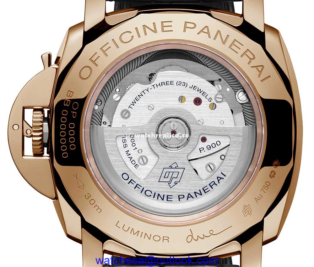 panerai luminor due goldtech caseback