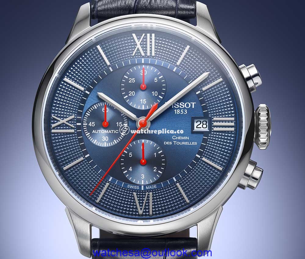 tissot chemin tourelles bucherer blue edition dial closeup