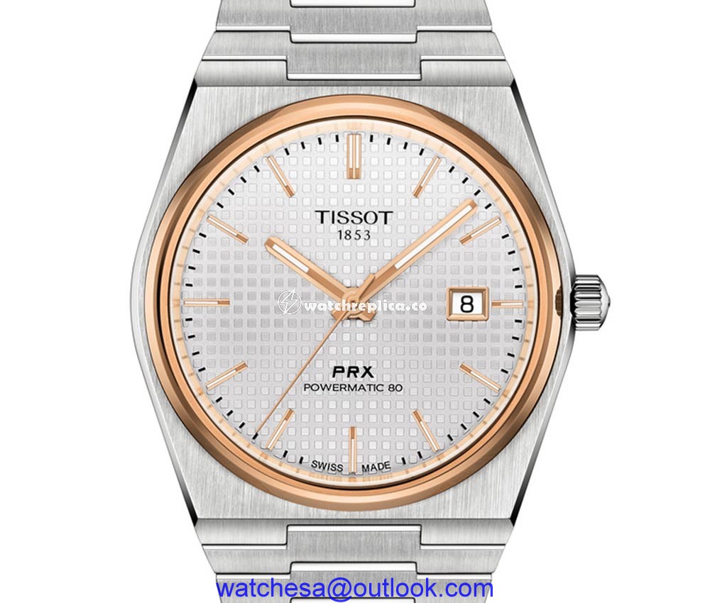 tissot prx powermatic 80 pvd gold closeup