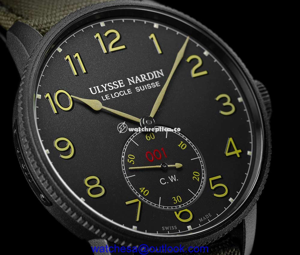 ulysse nardin marine torpilleur military black version closeup