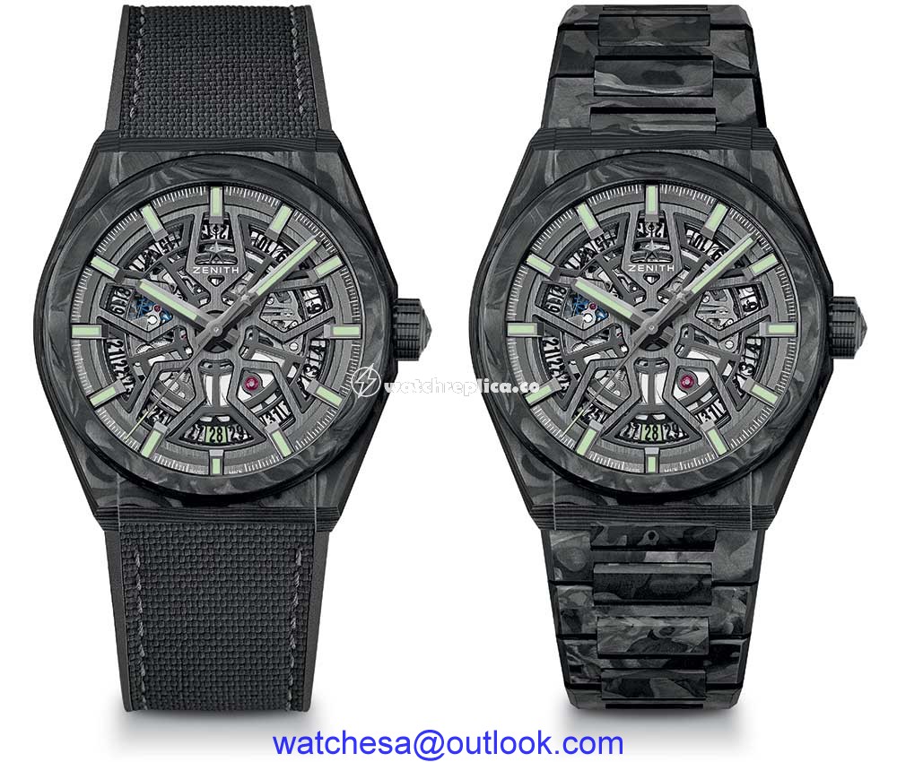 zenith defy classic carbon both straps