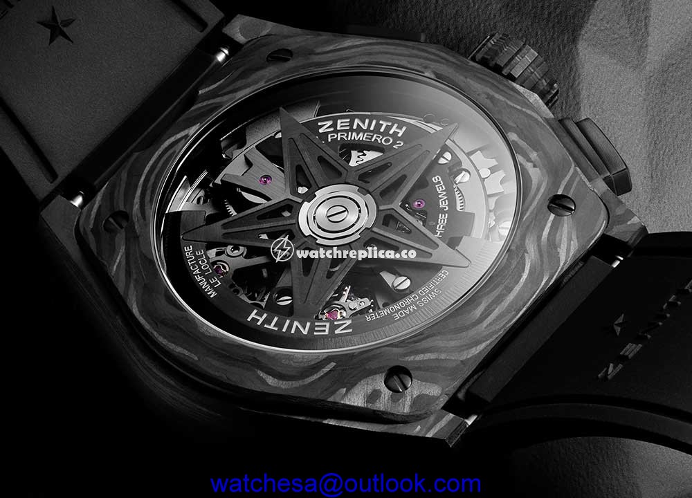 zenith defy el primero 21 carbon caseback closeup