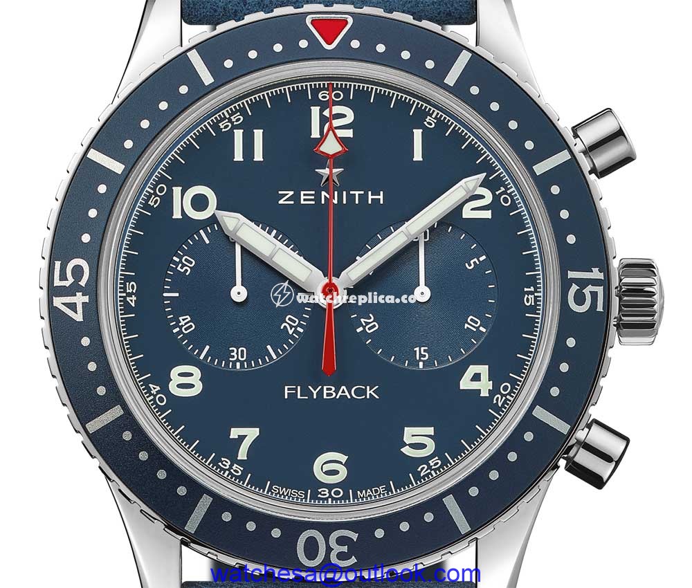 zenith pilot chronometro cp2 usa warriors closeup