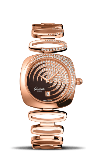 Glashutte Original Pavonina Gold Cold Enamel Brown Diamond Bracelet 1-03-01-04-15-11 Glashutte Original Pavonina Gold Cold Enamel Brown Diamond Bracelet 1-03-01-04-15-11