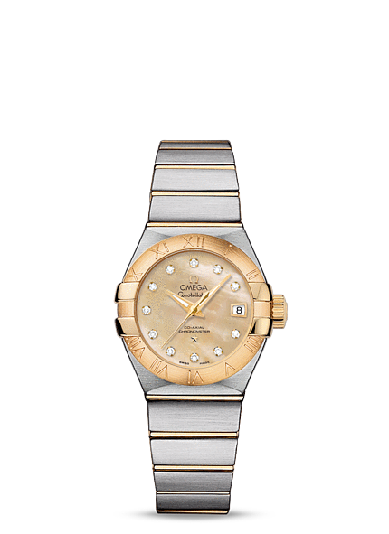 Omega Constellation 27mm Co-Axial Brushed Two Tone / Brown MOP 123.20.27.20.57.002 Omega Constellation 27mm Co-Axial Brushed Two Tone / Brown MOP 123.20.27.20.57.002