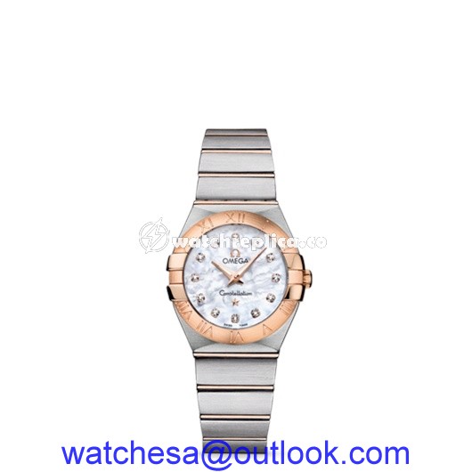Omega Constellation 27mm Quartz Brushed Two Tone / MOP 123.20.27.60.55.001 Omega Constellation 27mm Quartz Brushed Two Tone / MOP 123.20.27.60.55.001