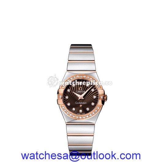 Omega Constellation 27mm Quartz Polished Two Tone / Diamond Bezel / Brown Supernova 123.25.27.60.63.002 Omega Constellation 27mm Quartz Polished Two Tone / Diamond Bezel / Brown Supernova 123.25.27.60.63.002