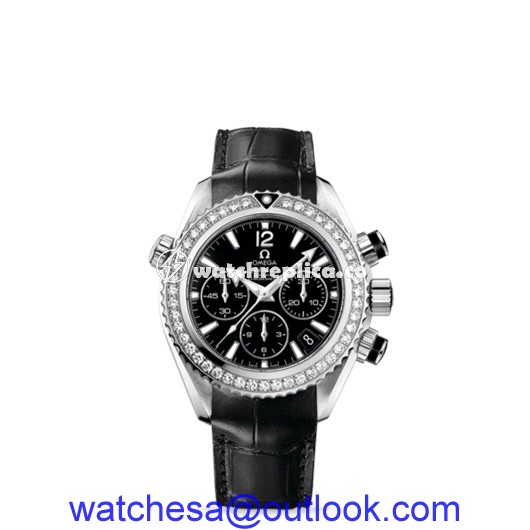 Omega Seamaster Planet Ocean 600M Co-Axial Chronograph 37.5mm Diamond Bezel / Alligator 222.18.38.50.01.001 Omega Seamaster Planet Ocean 600M Co-Axial Chronograph 37.5mm Diamond Bezel / Alligator 222.18.38.50.01.001