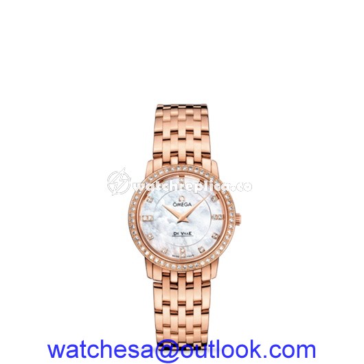 Omega Deville Prestige Quartz 27mm Red Gold / Diamond / Diamond MOP 413.55.27.60.55.002 Omega Deville Prestige Quartz 27mm Red Gold / Diamond / Diamond MOP 413.55.27.60.55.002
