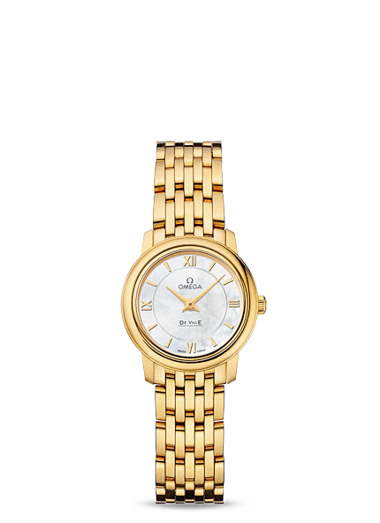 Omega Deville Prestige Quartz Ladies 24.5mm Gold / MOP 424.50.24.60.05.001 Omega Deville Prestige Quartz Ladies 24.5mm Gold / MOP 424.50.24.60.05.001