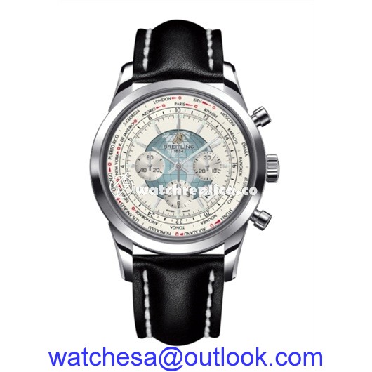 Breitling Transocean Chronograph Unitime Silver / Calf AB0510U0.A732.441X.A20BA.1 Breitling Transocean Chronograph Unitime Silver / Calf AB0510U0.A732.441X.A20BA.1