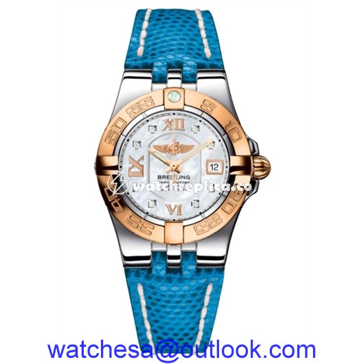 Breitling Galactic 30 Gold Bezel / MOP / Teju C71340L2A681169Z Breitling Galactic 30 Gold Bezel / MOP / Teju C71340L2A681169Z