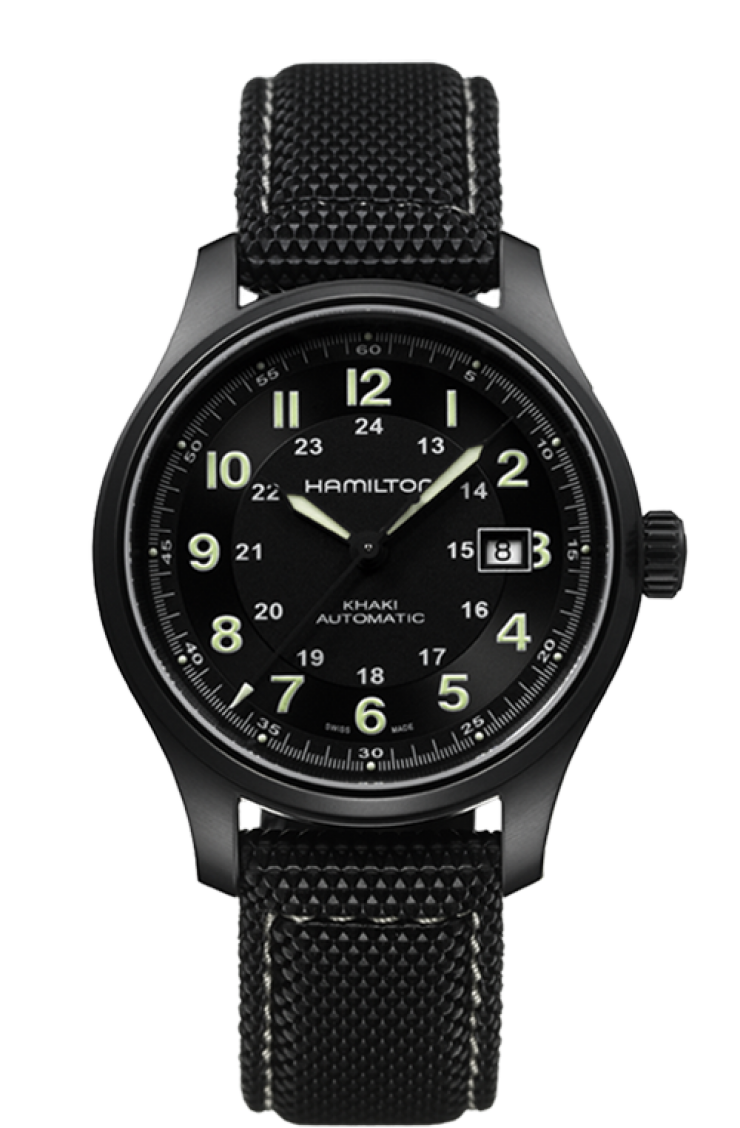 Hamilton Khaki Field Titanium Auto Black H70575733 Hamilton Khaki Field Titanium Auto Black H70575733