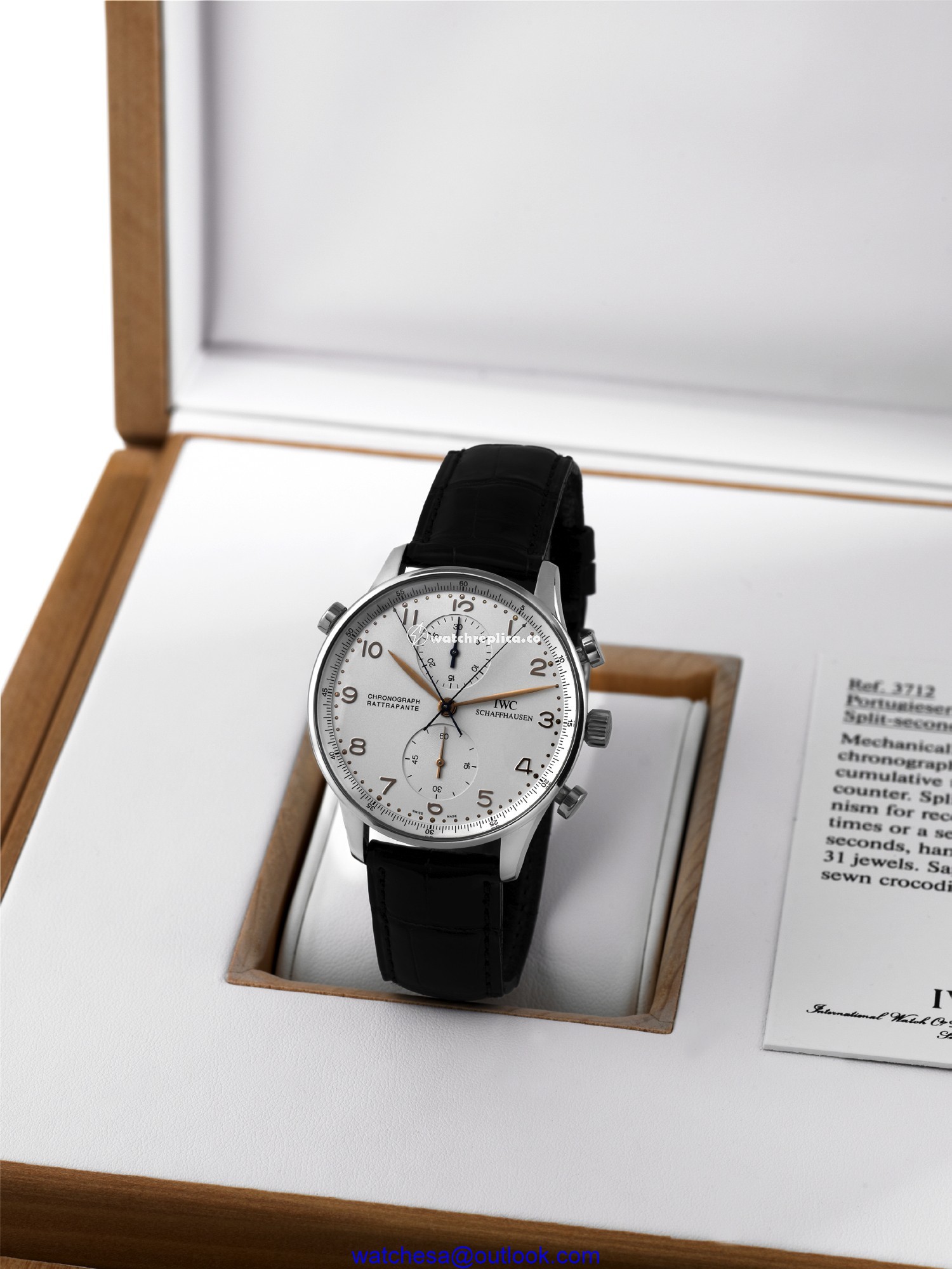 IWC Portuguese Chrono-Rattrapante Black Alligator IW3712-02 IWC Portuguese Chrono-Rattrapante Black Alligator IW3712-02
