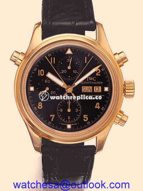 IWC Pilot's Watch Doppelchronograph Gold Black English IW3713-15 IWC Pilot's Watch Doppelchronograph Gold Black English IW3713-15