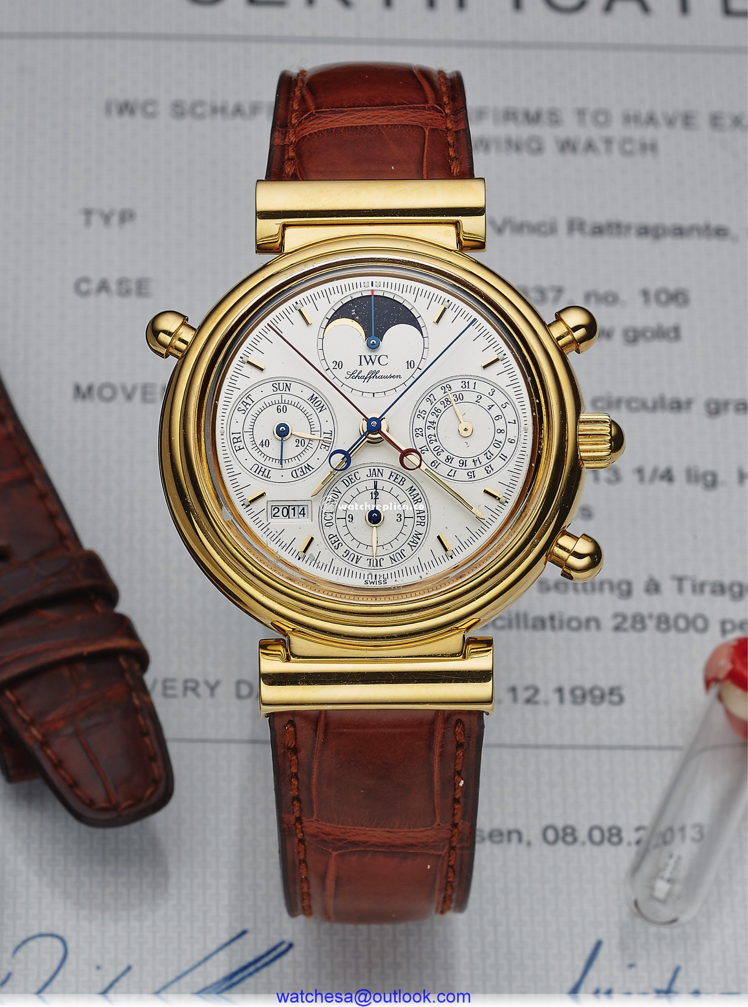 IWC Da Vinci Perpetual Rattrapante Yellow Gold English IW3751-07 IWC Da Vinci Perpetual Rattrapante Yellow Gold English IW3751-07