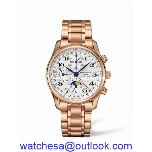 Longines Master Collection Chronograph Calendar Pink Gold Bracelet L2.673.8.78.6 Longines Master Collection Chronograph Calendar Pink Gold Bracelet L2.673.8.78.6