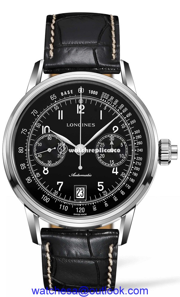 Longines Heritage Column Wheel Single Push Piece Chronograph Black L2.800.4.53.0 Longines Heritage Column Wheel Single Push Piece Chronograph Black L2.800.4.53.0