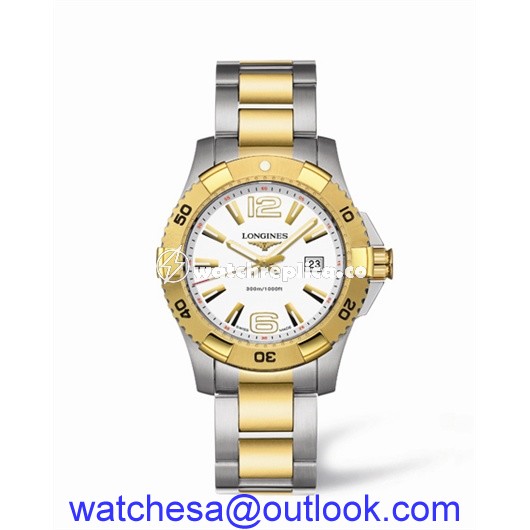 Longines Hydroconquest 39 Quartz Two Tone White L3.647.3.16.7 Longines Hydroconquest 39 Quartz Two Tone White L3.647.3.16.7